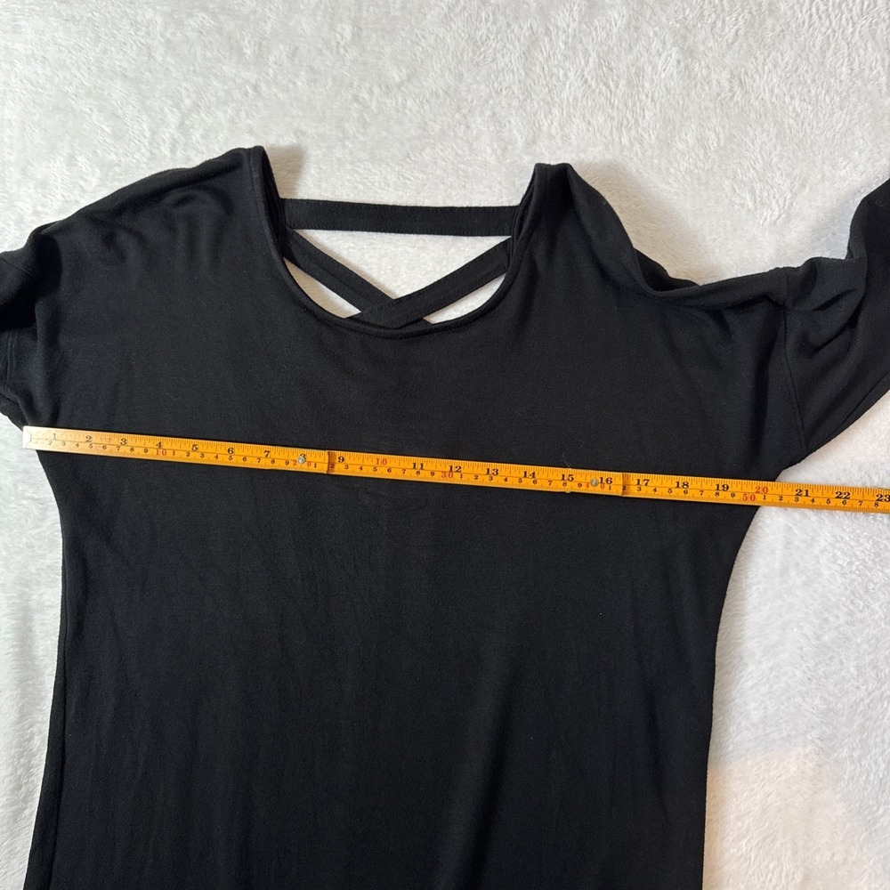 Athleta Black Criss-Cross Back Modal Blend Long Sleeve Top XS Made in USA - Picture 5 of 9